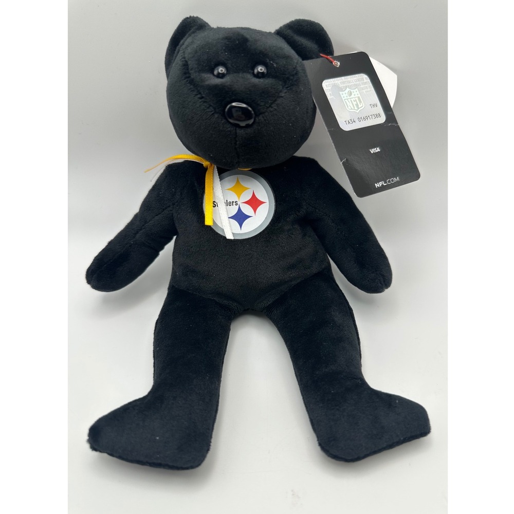 Ty Beanie Babies Pittsburgh‎ Steelers NFL Plush Black Bear Collectible Toy NEW